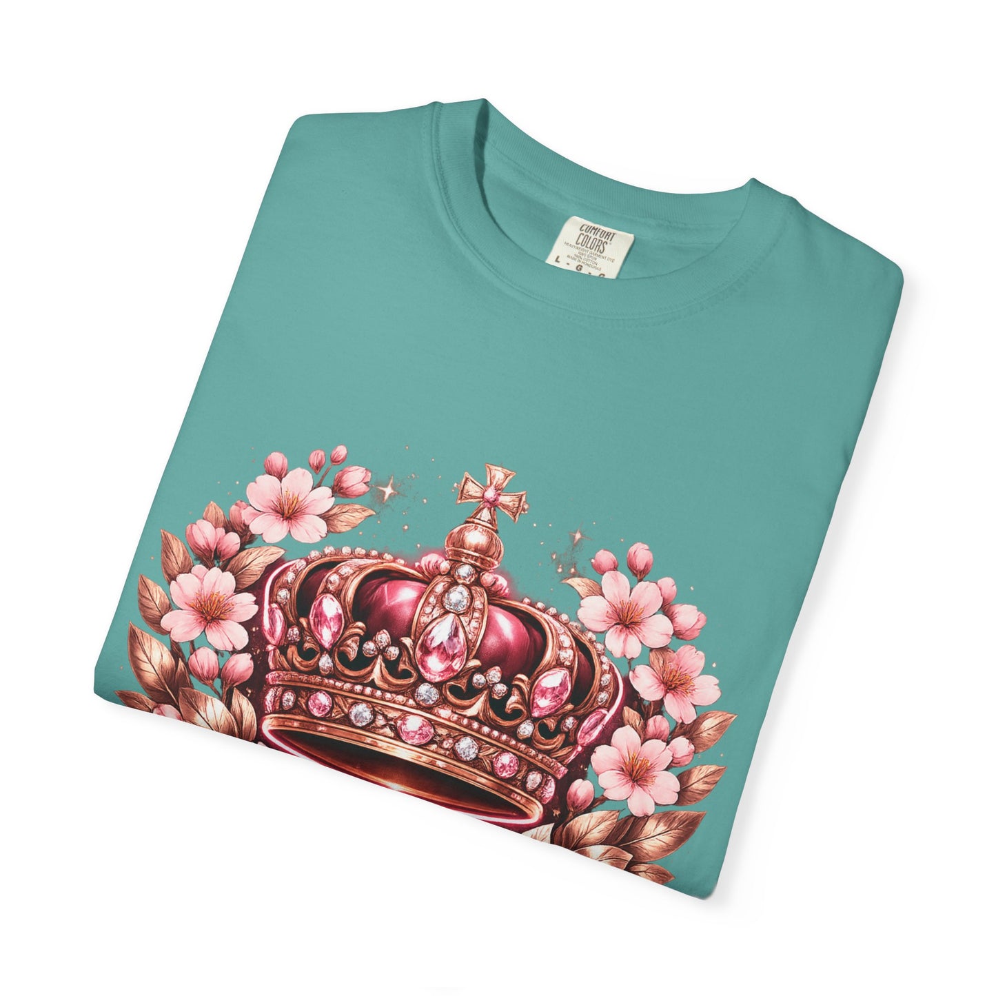 Pink Floral Crown T-Shirt — Royal Blossom Graphic Tee