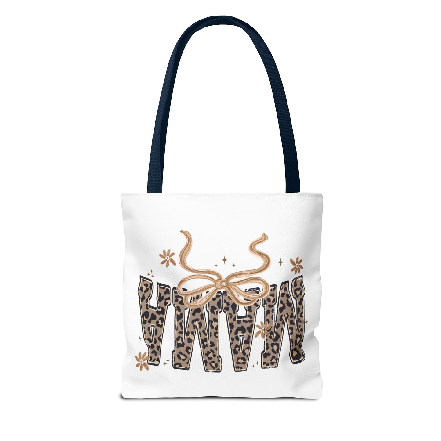 Leopard Print MAMA Script Tote Bag | Mama Tote
