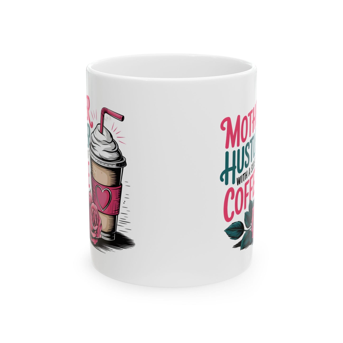 Mother Hustler With Coffee Mug | Cute Coffee Cup Illustration