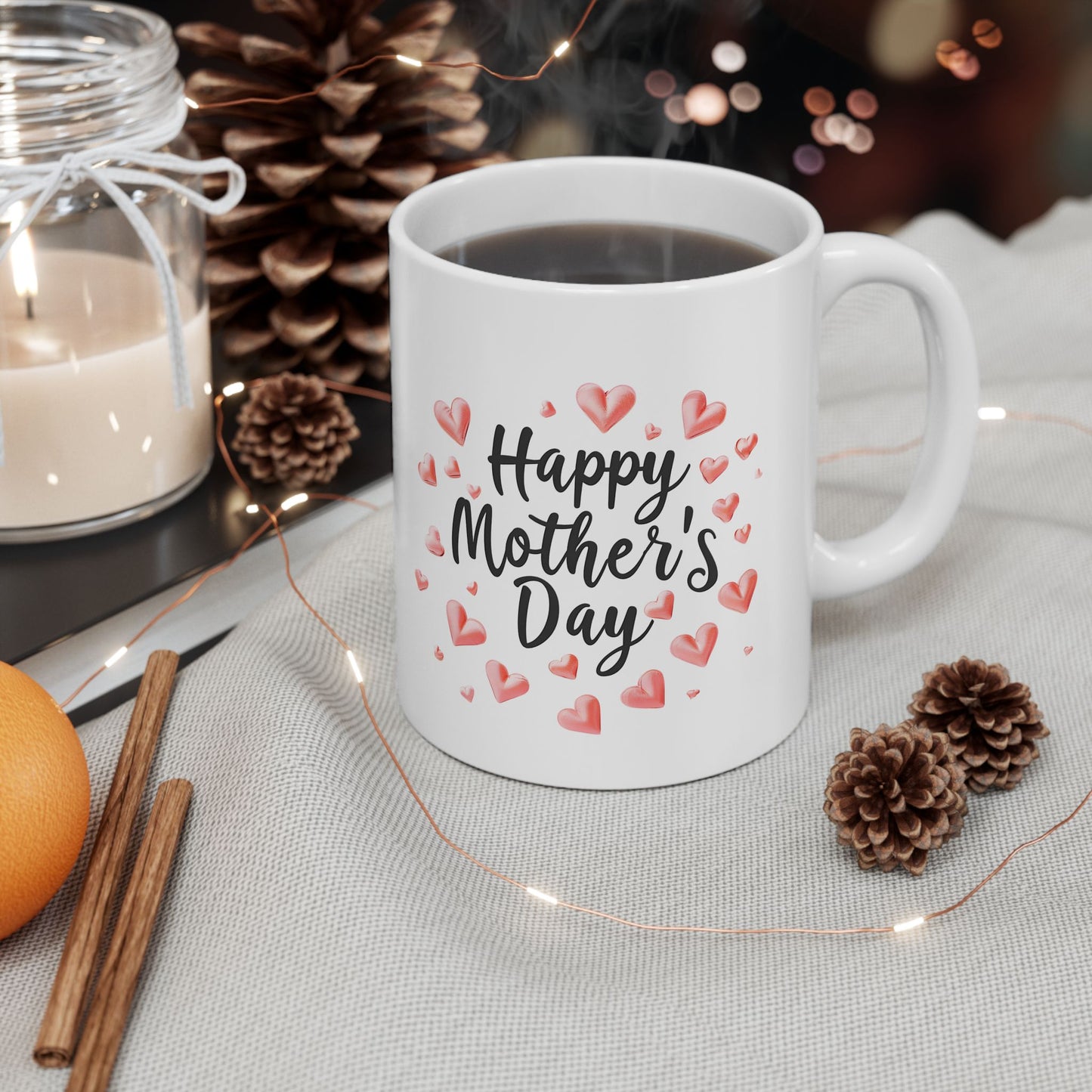 Happy Mother's Day Hearts Mug | Mother's Day Ceramic Mug