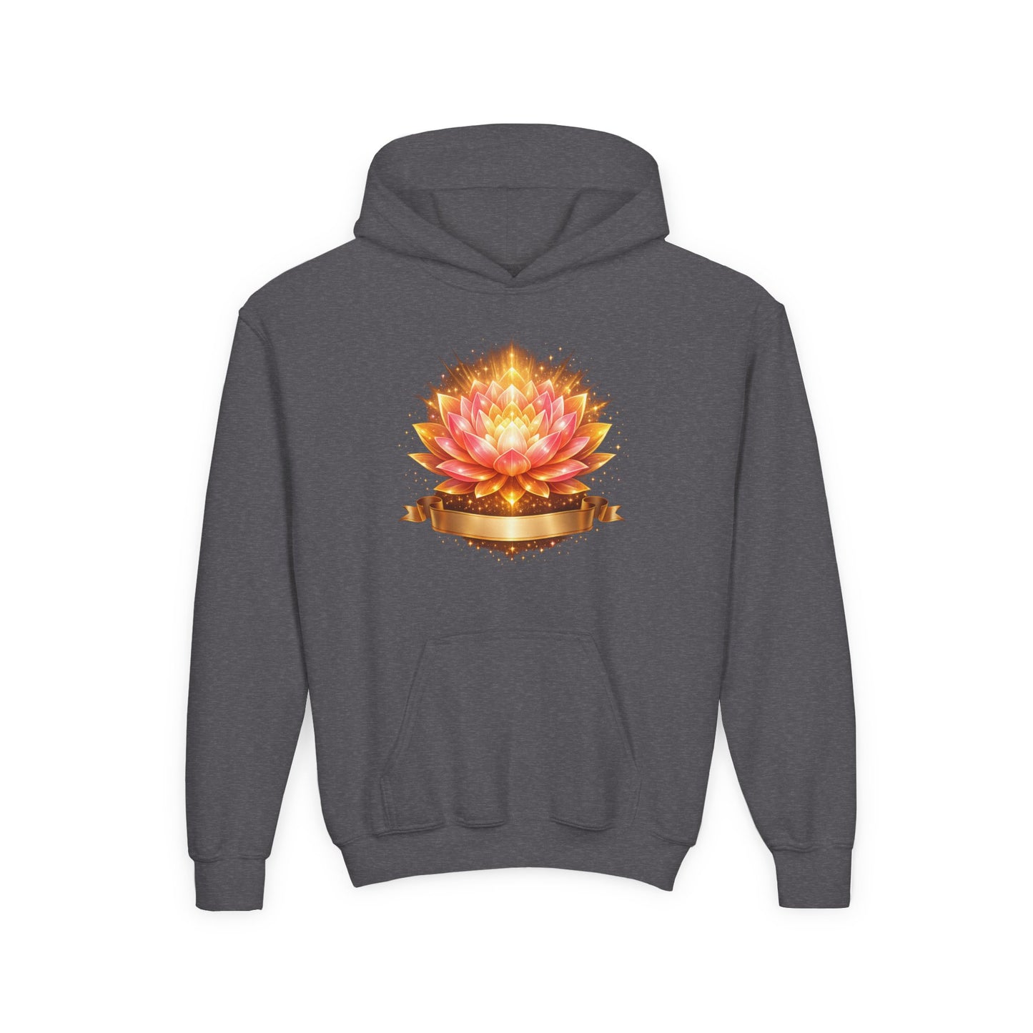 Youth Hoodie — Golden Lotus Meditation Graphic