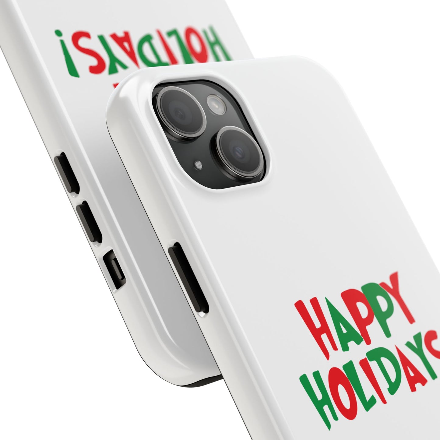 Happy Holidays phone case | Christmas holiday text design, tough phone case