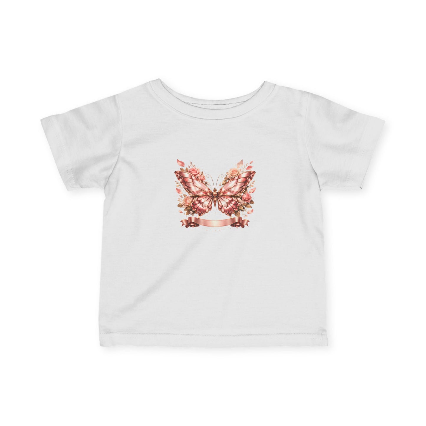Infant Tee — Pink Floral Butterfly Wings Baby Shirt