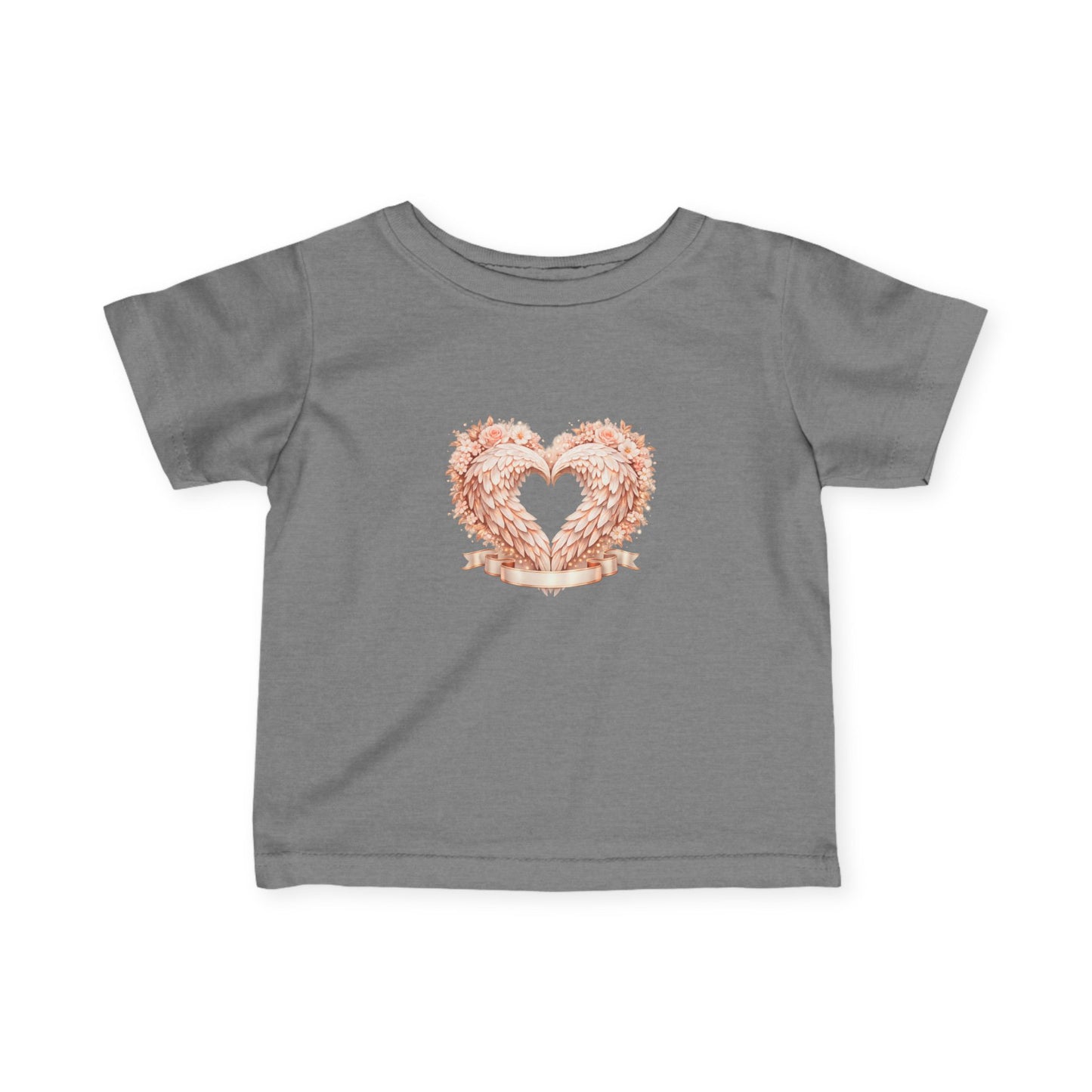 Infant Tee — Rose Gold Floral Heart Baby Shirt