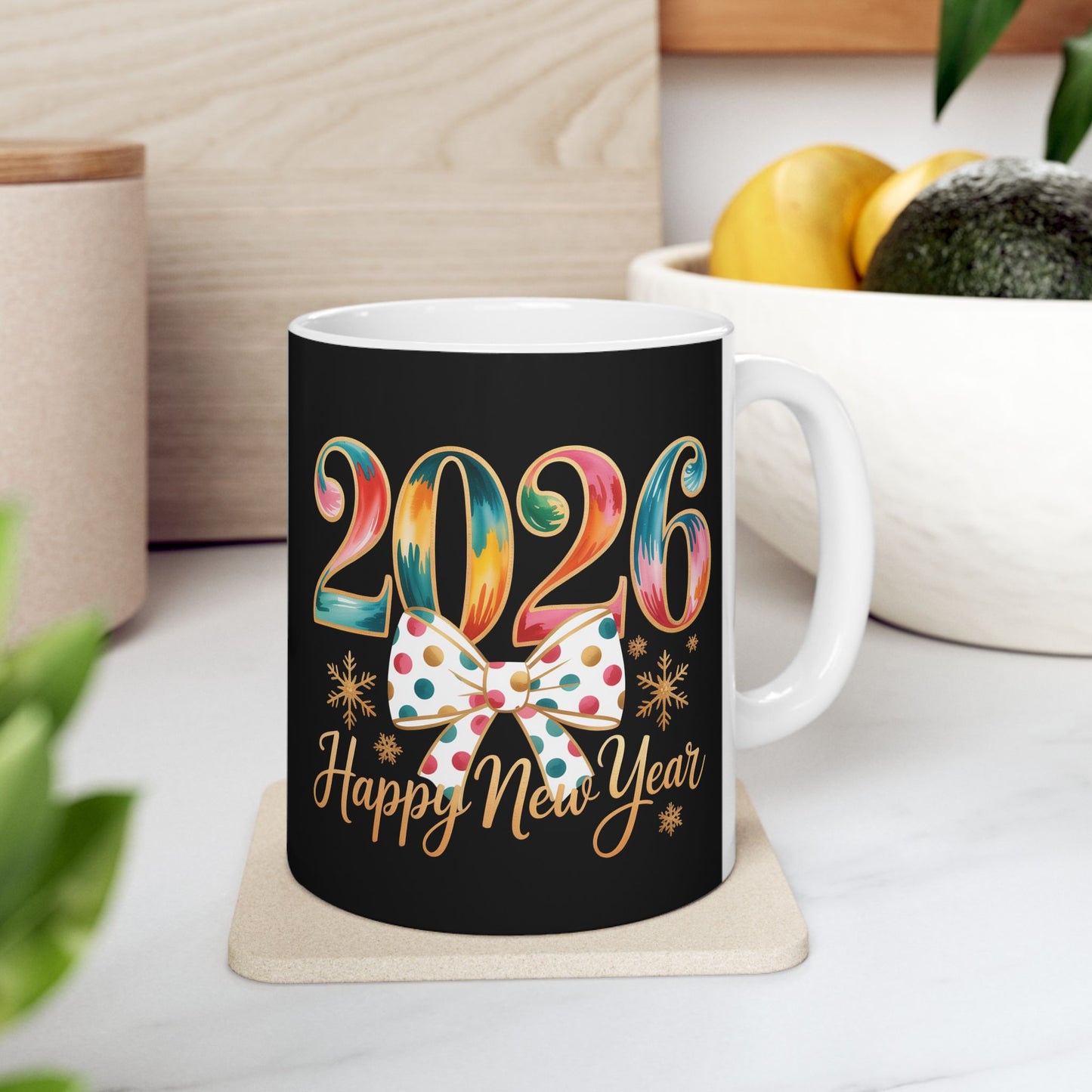 2026 Colorful Numbers Happy New Year Mug | New Year Celebration Ceramic Mug