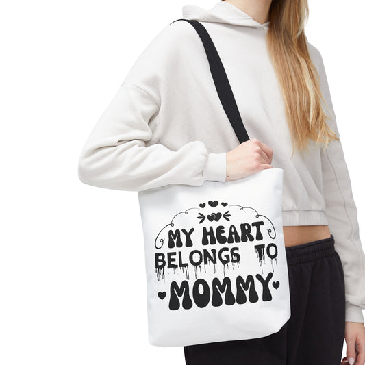 My Heart Belongs to Mommy Tote Bag | Mother's Day Mom Love Print