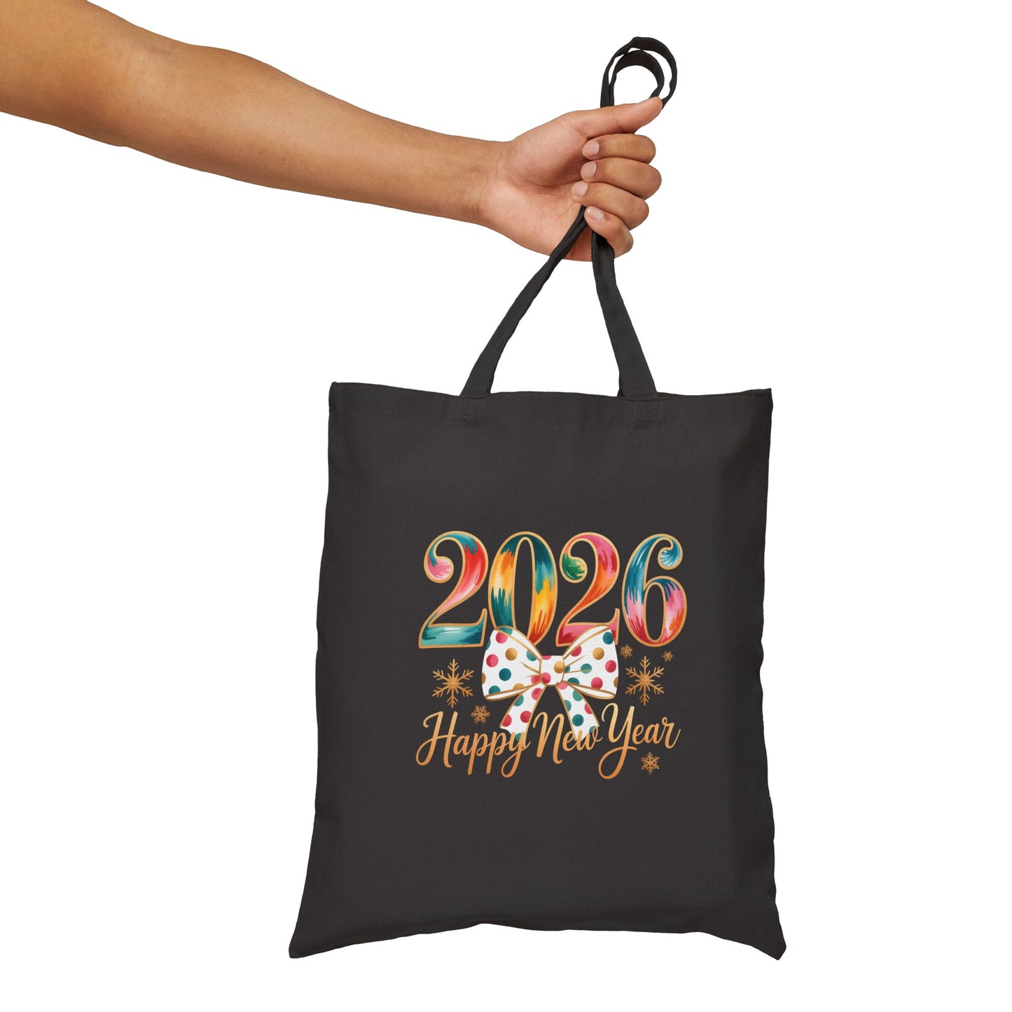 2026 Happy New Year Tote Bag | New Year Celebration Canvas Tote