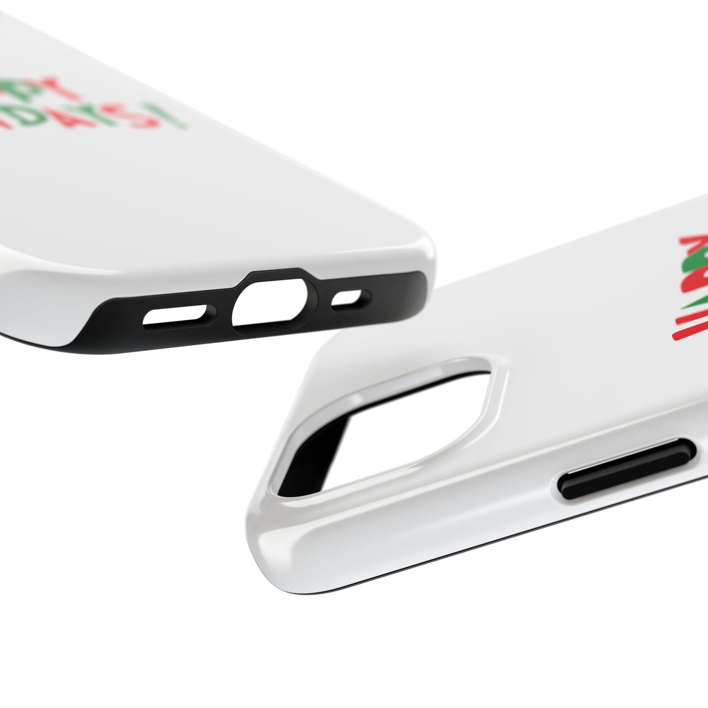 Happy Holidays phone case | Christmas holiday text design, tough phone case