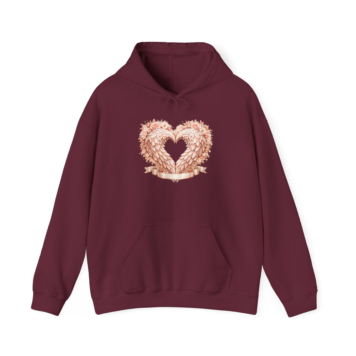 Heart Wreath Hoodie — Romantic Floral Heart Pullover for Valentine’s Day