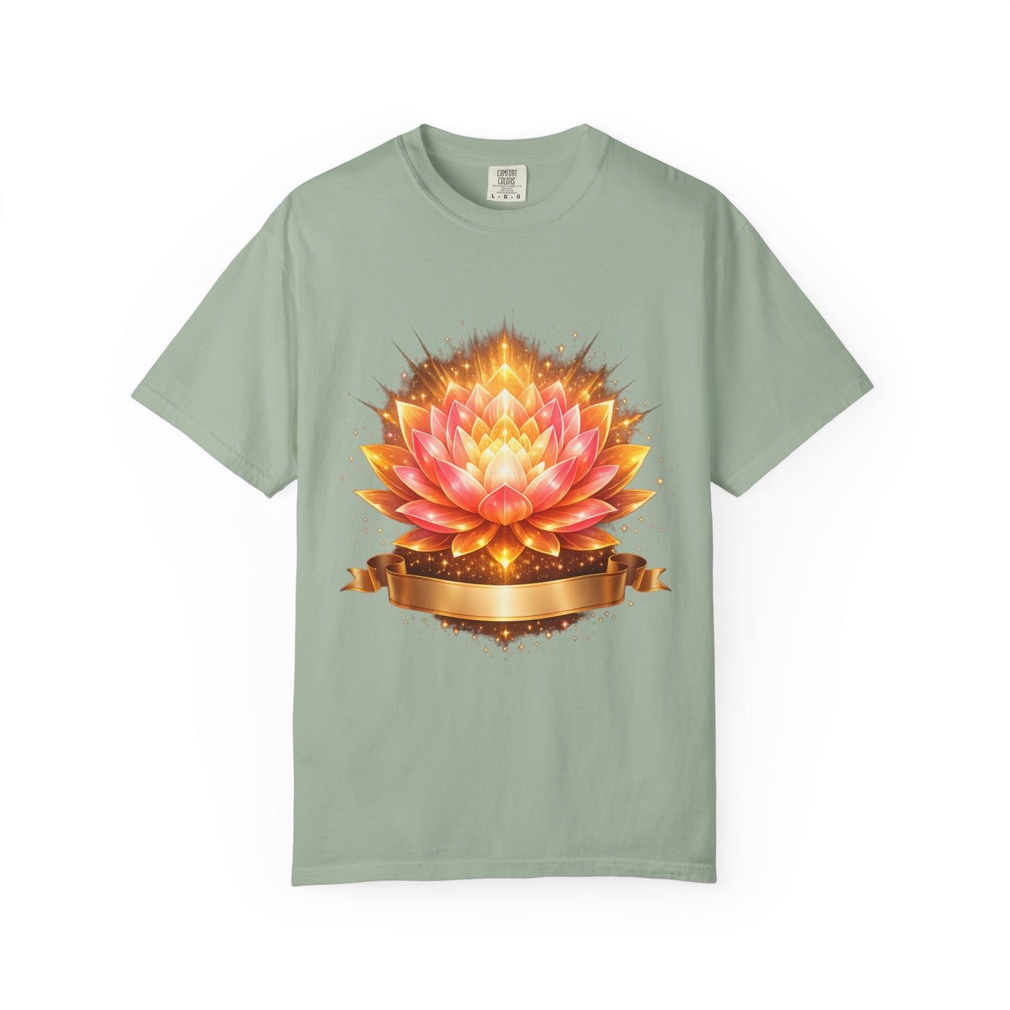 Lotus Bloom Graphic T-Shirt — Golden Floral Mandala Tee