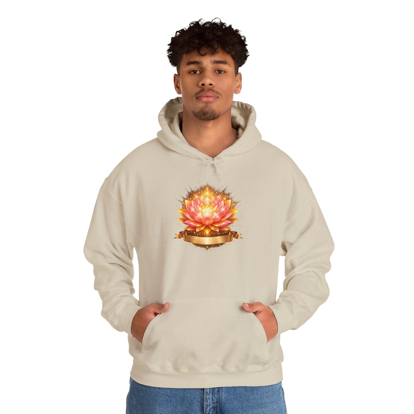 Lotus Meditation Hoodie — Glowing Lotus Candle Graphic Hoodie