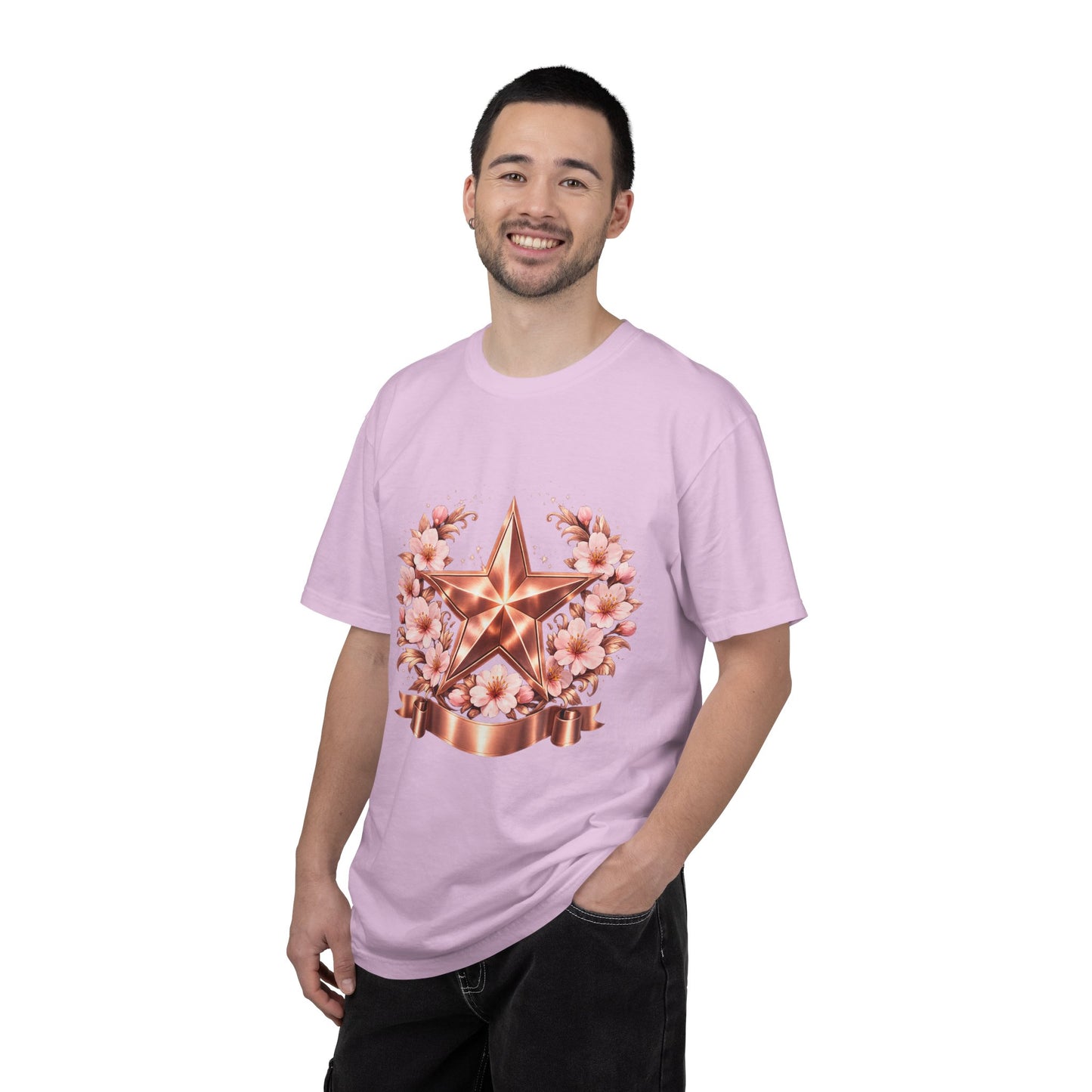 Rose Gold Floral Star T-Shirt