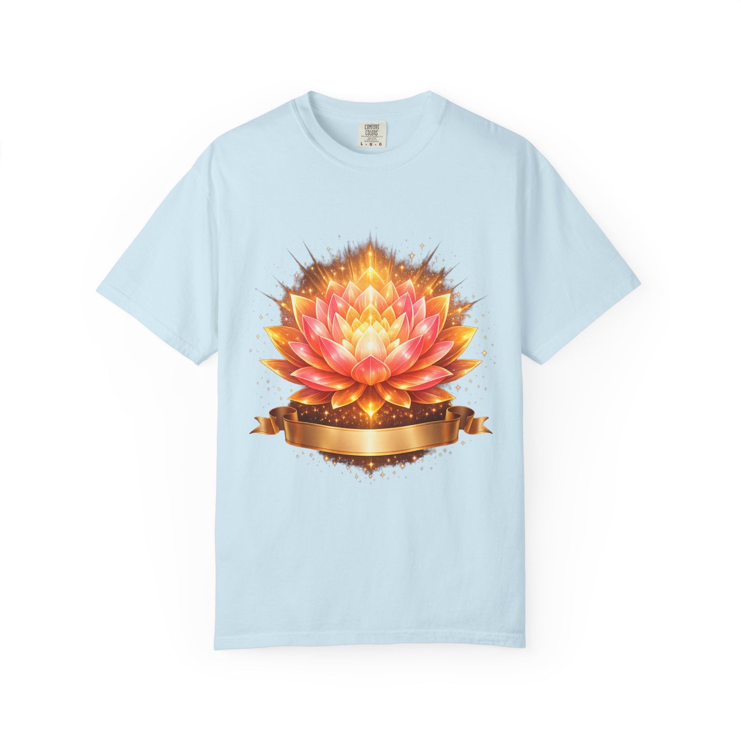 Lotus Bloom Graphic T-Shirt — Golden Floral Mandala Tee