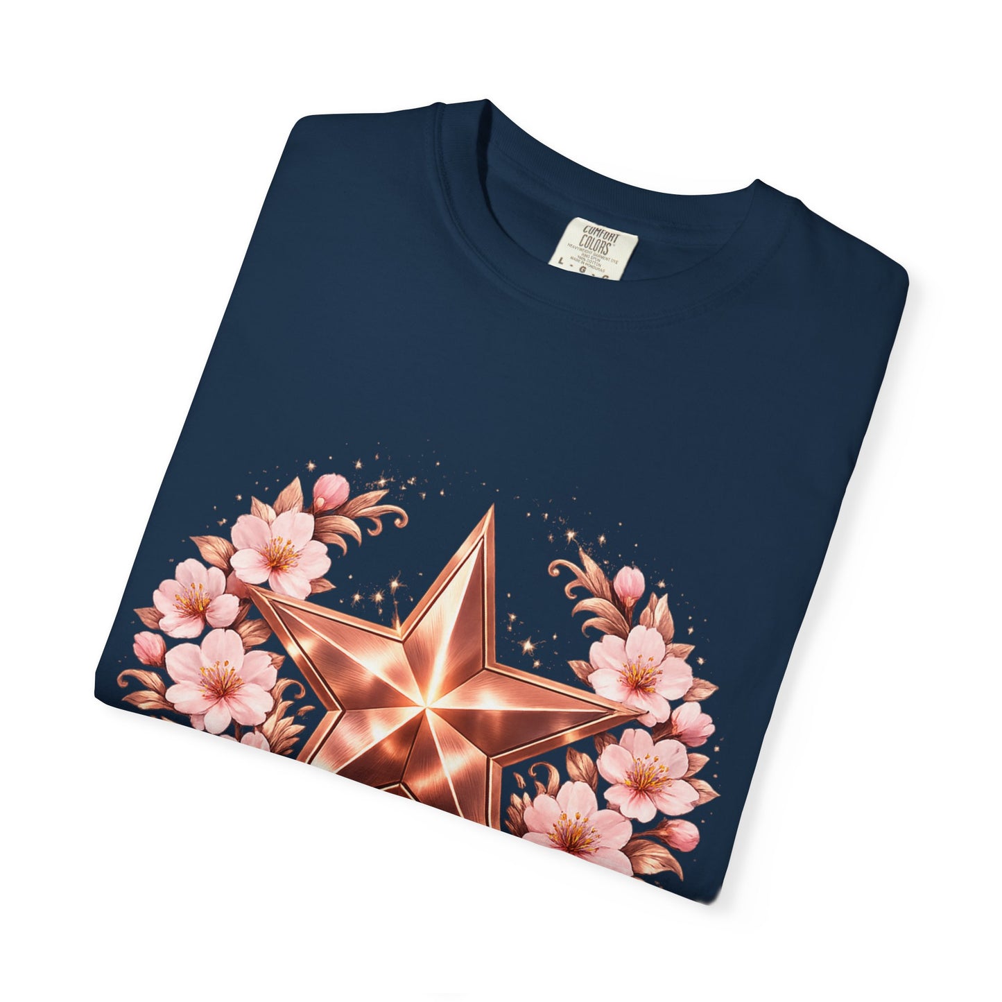 Rose Gold Floral Star T-Shirt