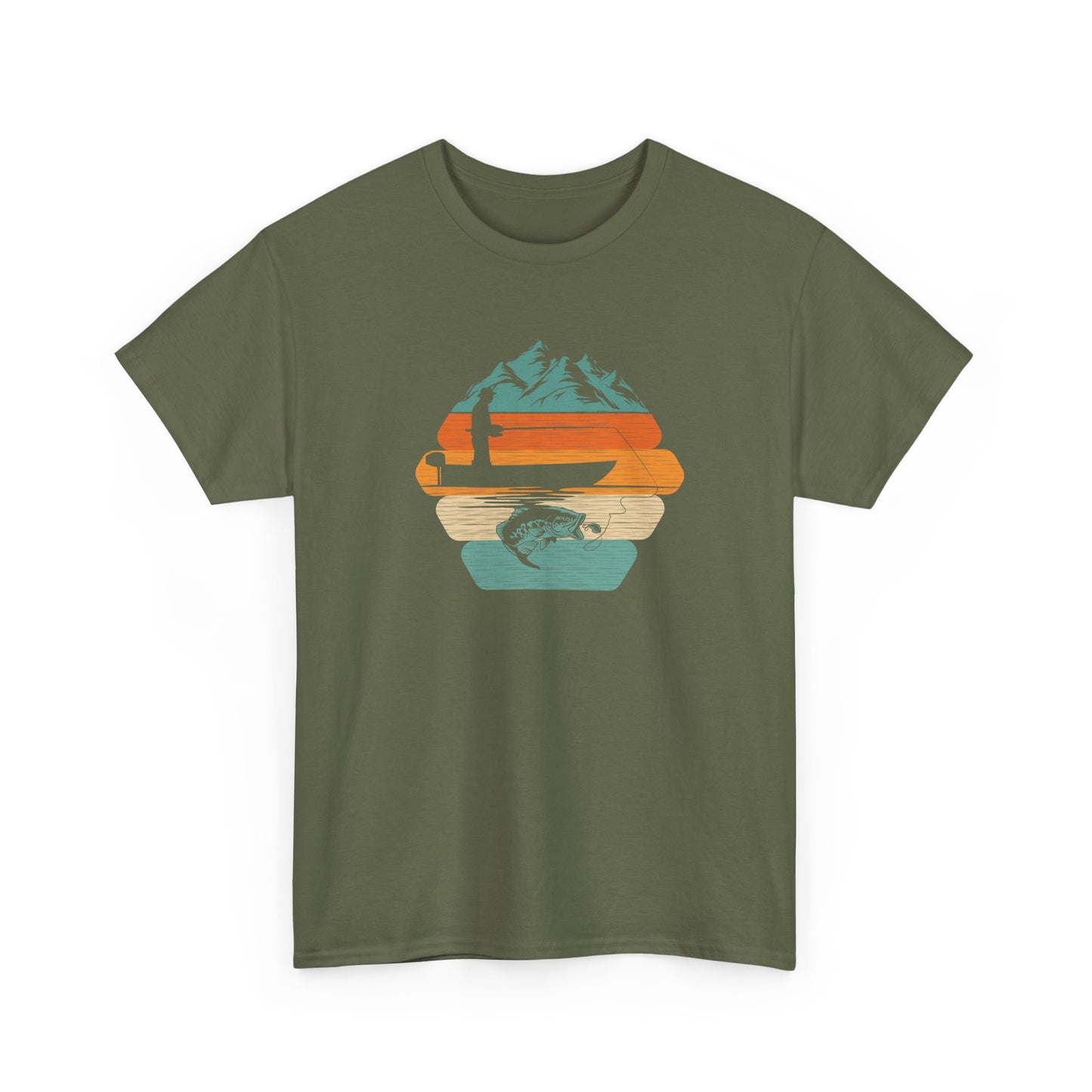 Retro Mountain Surf Tee — Vintage Sunset Waves Nature T-Shirt