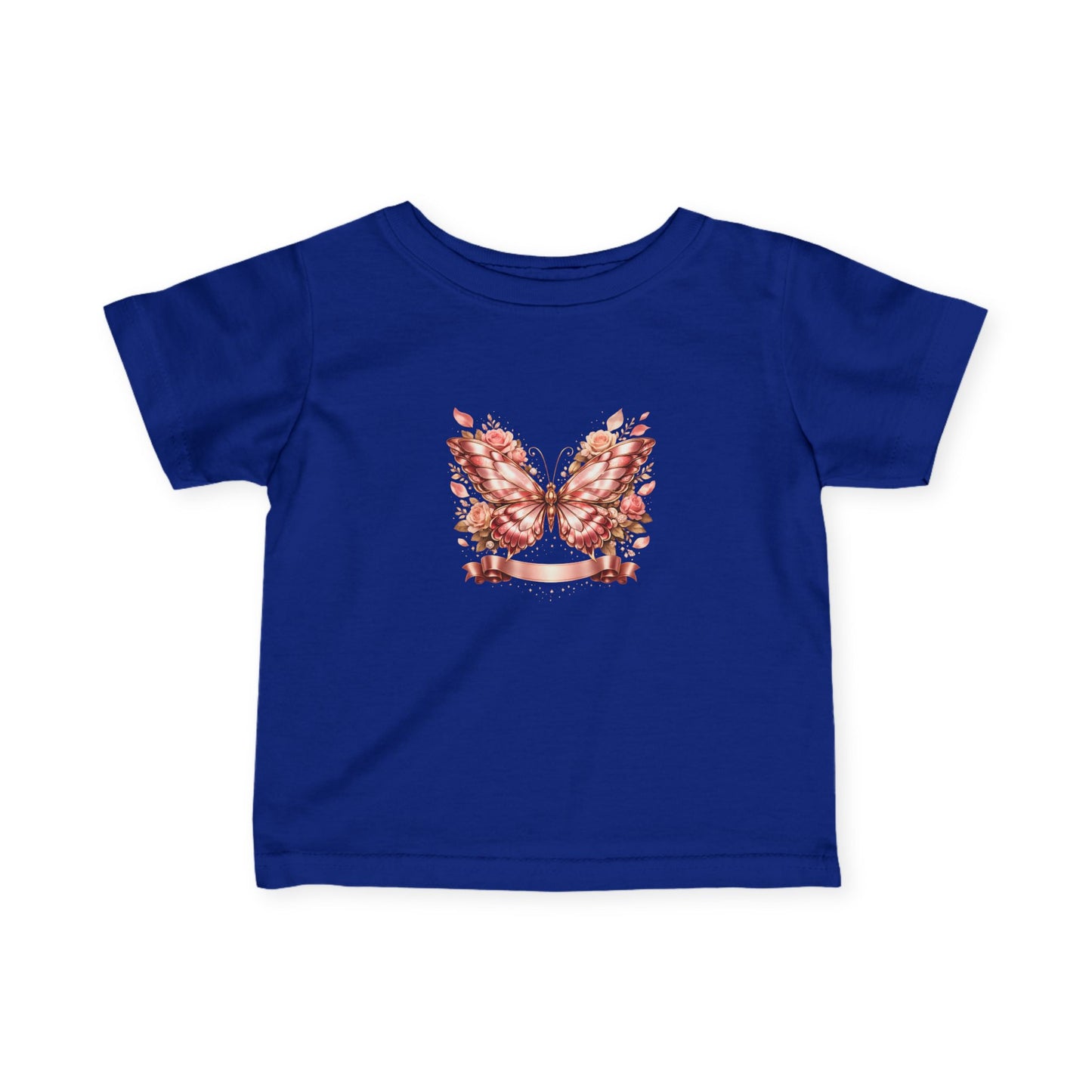 Infant Tee — Pink Floral Butterfly Wings Baby Shirt