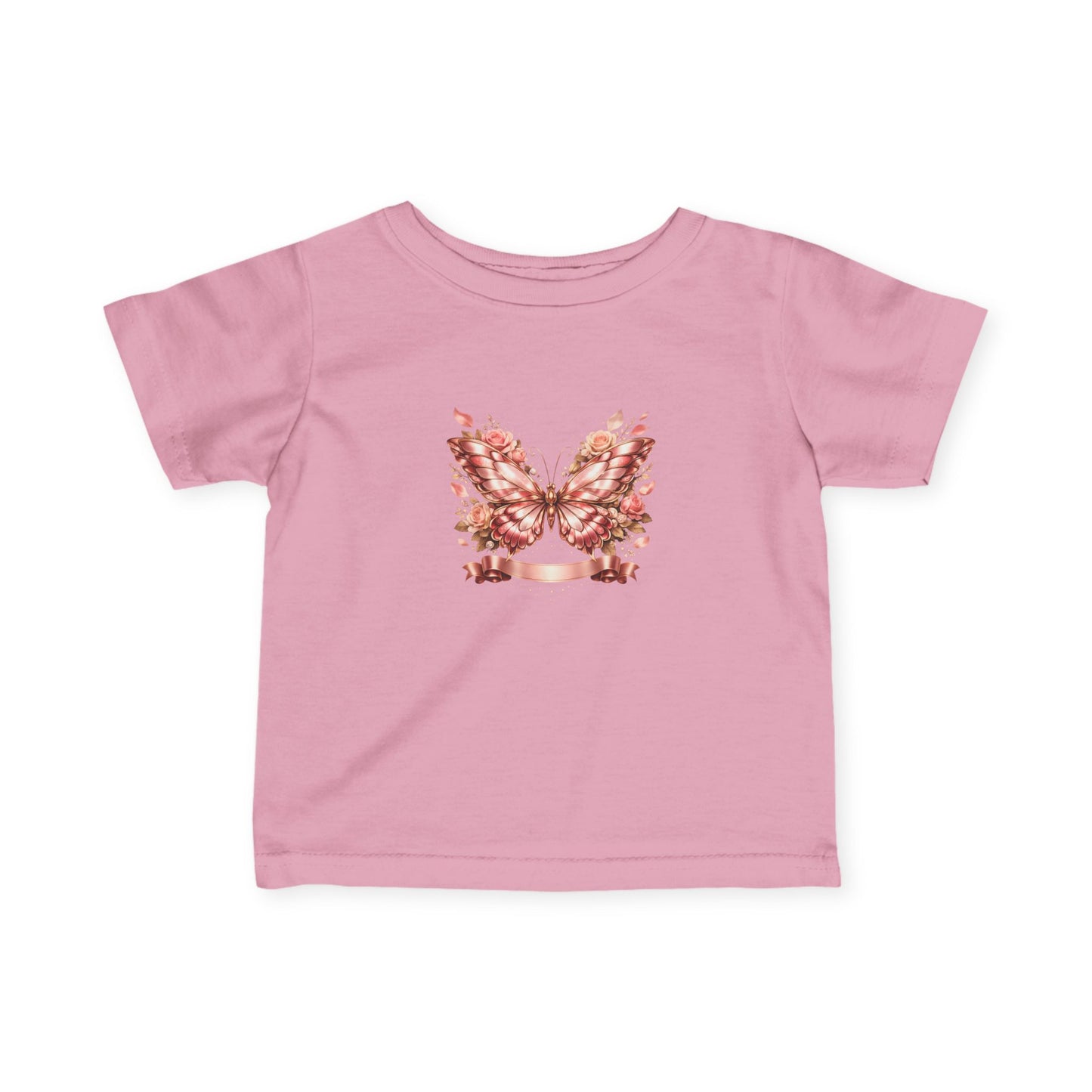 Infant Tee — Pink Floral Butterfly Wings Baby Shirt