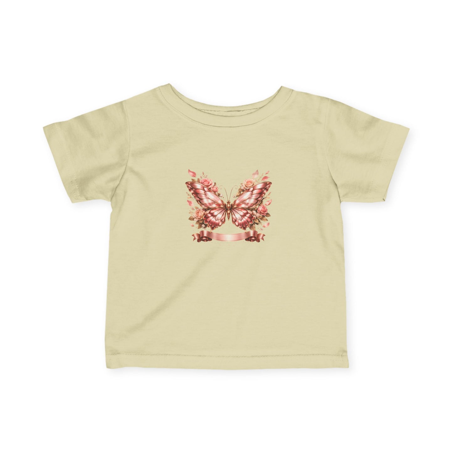 Infant Tee — Pink Floral Butterfly Wings Baby Shirt