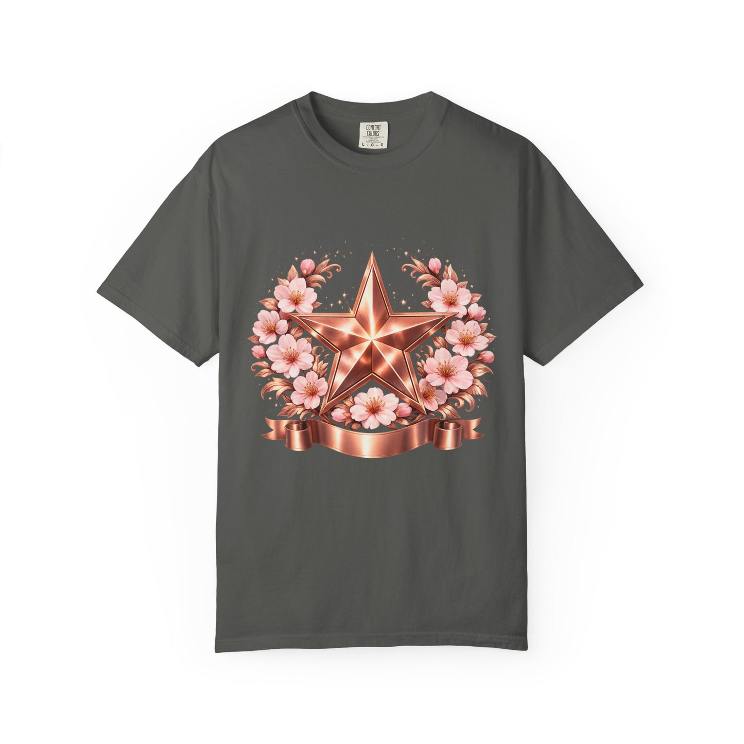 Rose Gold Floral Star T-Shirt