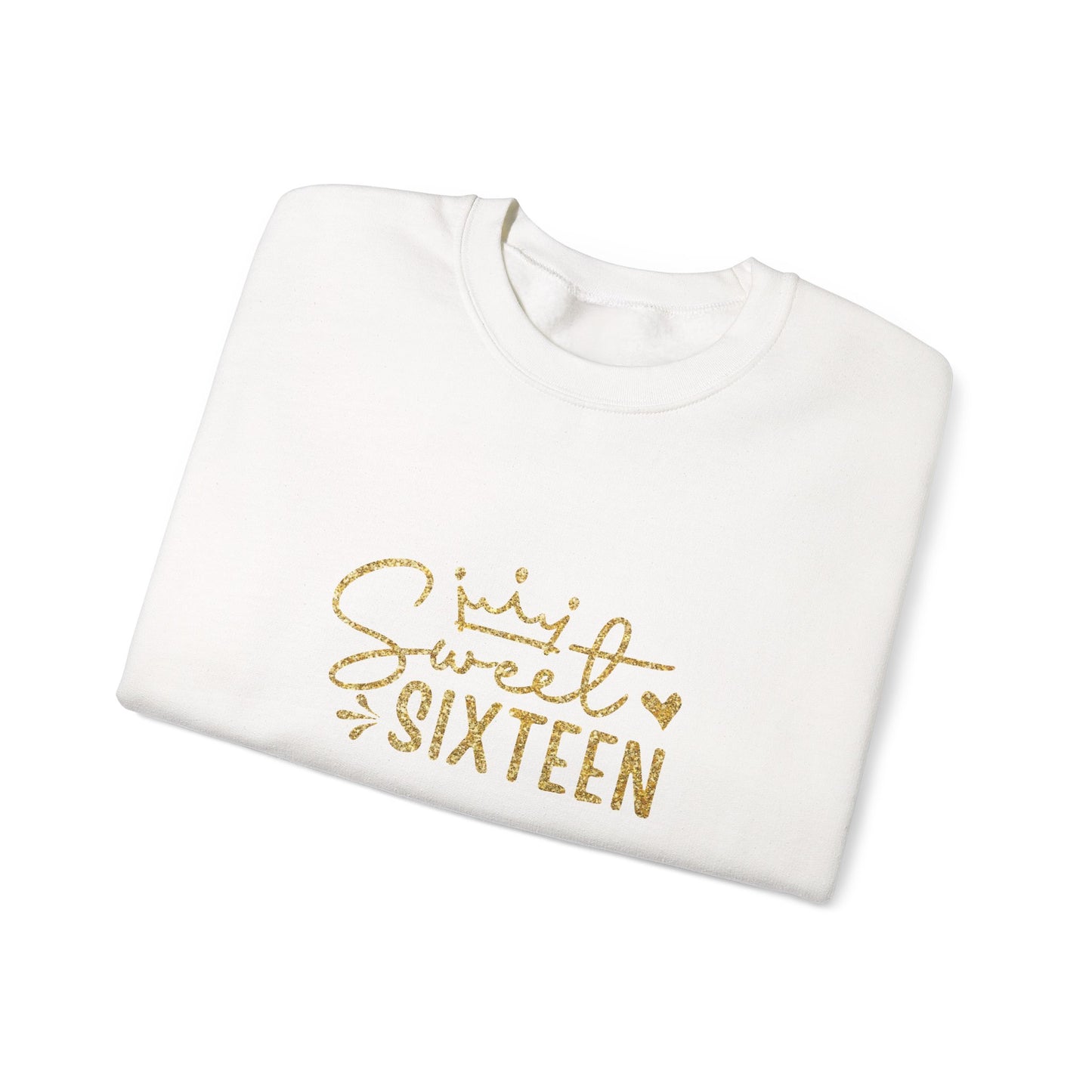 Sweet Sixteen sweatshirt | gold script birthday crewneck
