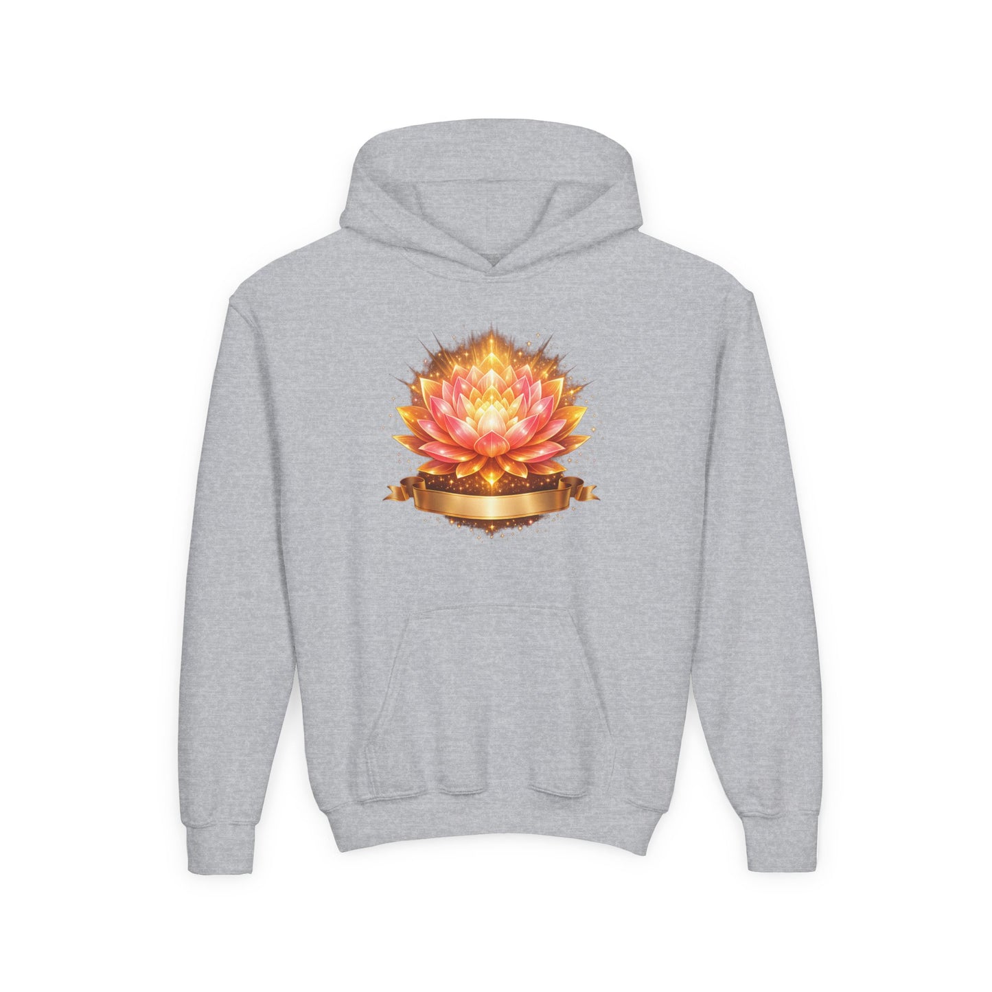 Youth Hoodie — Golden Lotus Meditation Graphic
