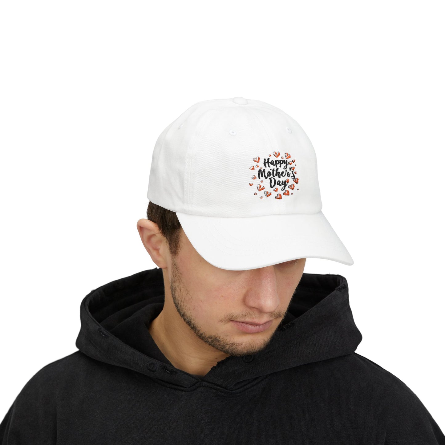 Happy Mother's Day wreath Dad Cap | floral lettering baseball hat