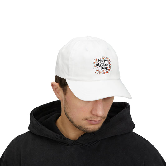 Happy Mother's Day wreath Dad Cap | floral lettering baseball hat