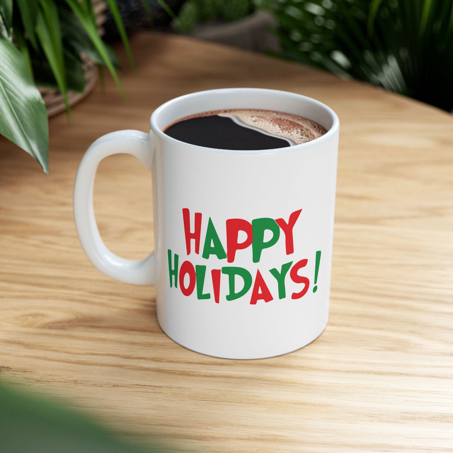 Happy Holidays Mug | Christmas Red Green Holiday Ceramic Mug
