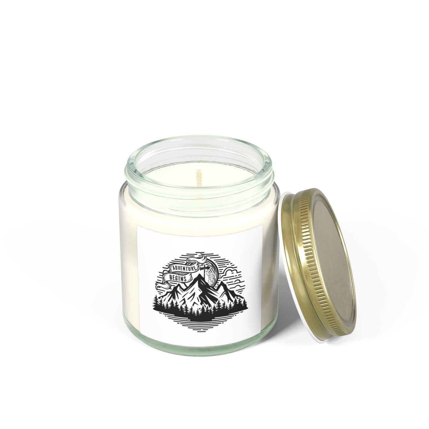 Mountain Adventure Candle Coconut Apricot Wax 4oz 9oz | Travel Illustration
