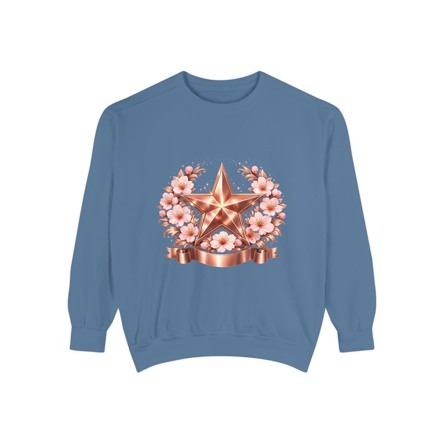 Rose Gold Star Floral Sweatshirt