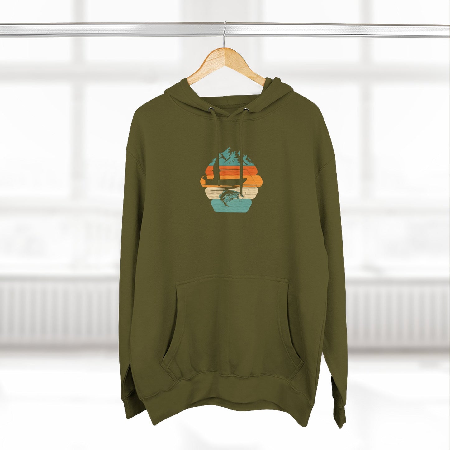 Sunset Surf Hoodie — Retro Palm Tree Surfing Graphic Hoodie