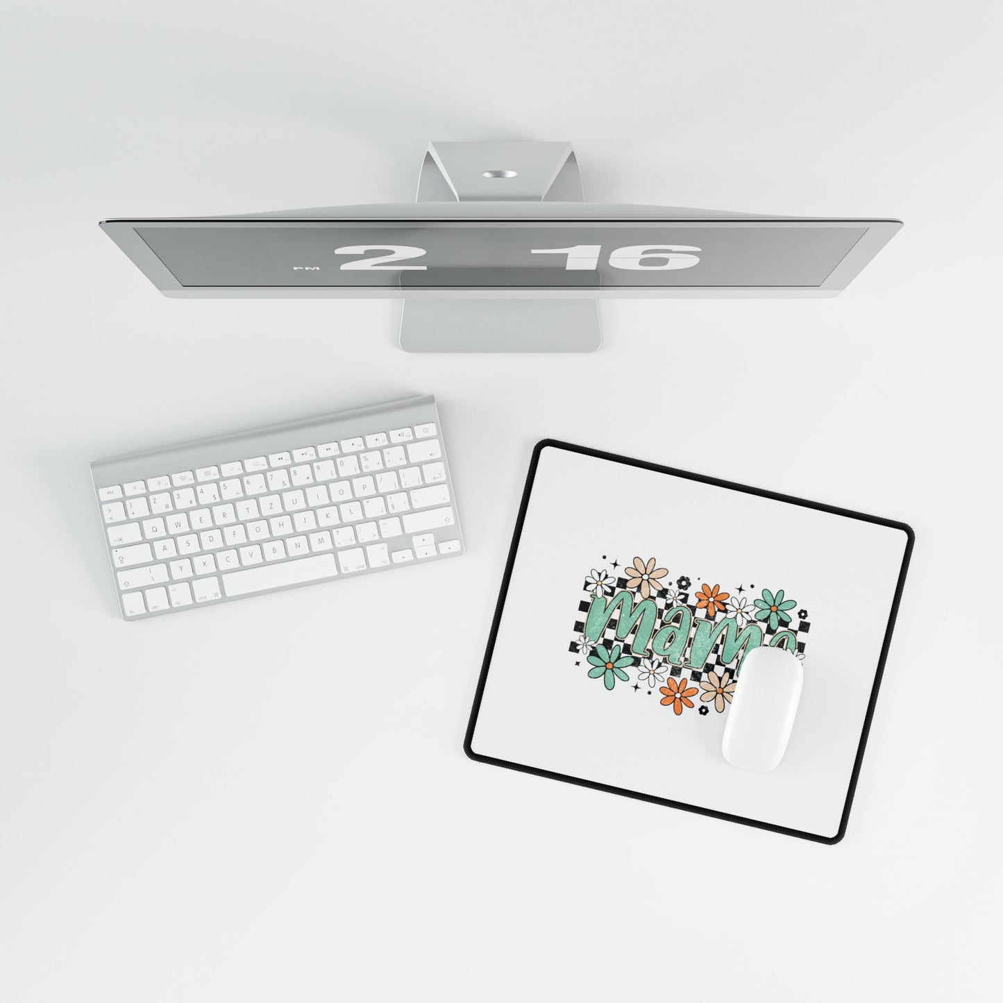 Mama Floral Checkerboard Desk Mat | Mom Desk Pad