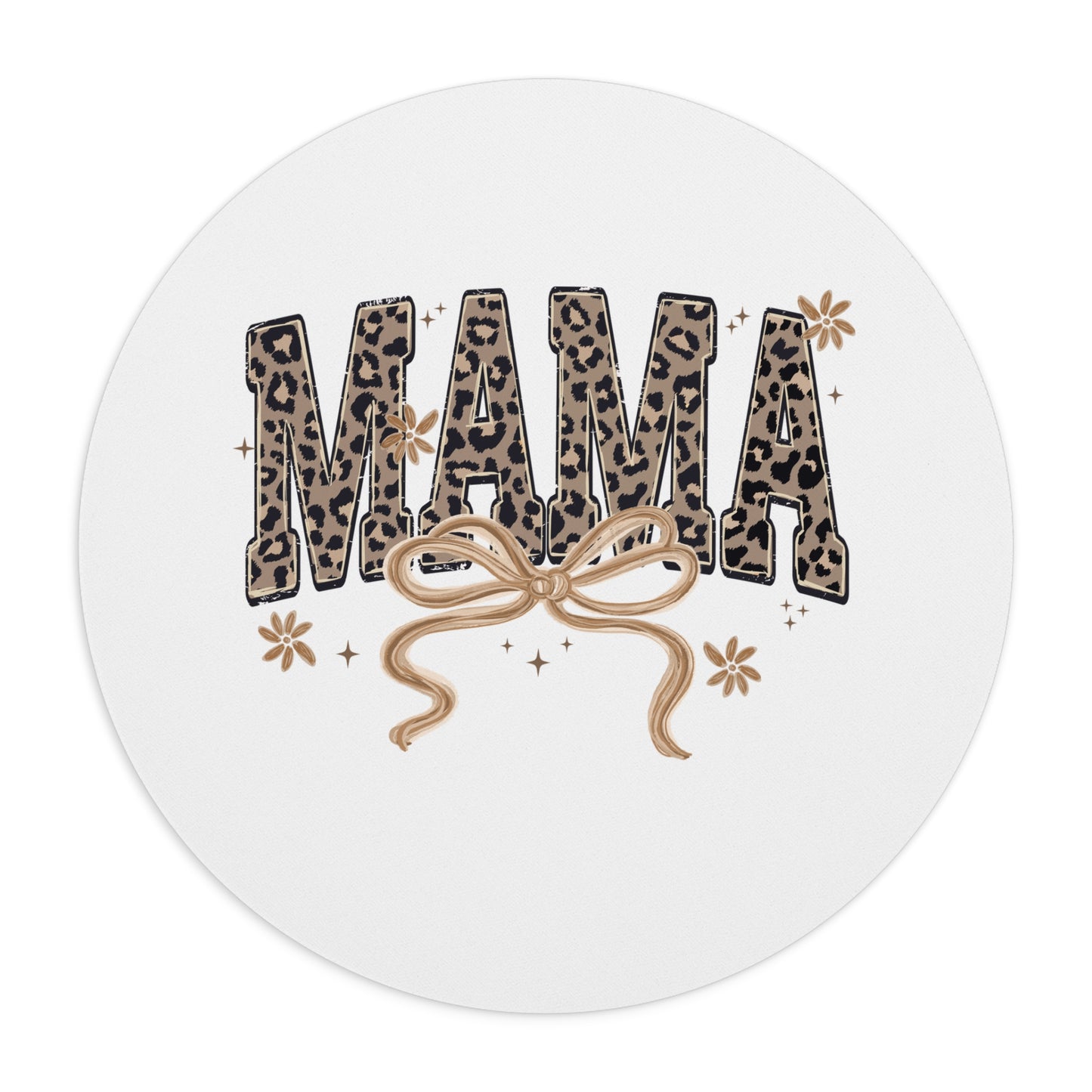 Leopard Print MAMA with Bow Mouse Pad | Mama Desk Accessory