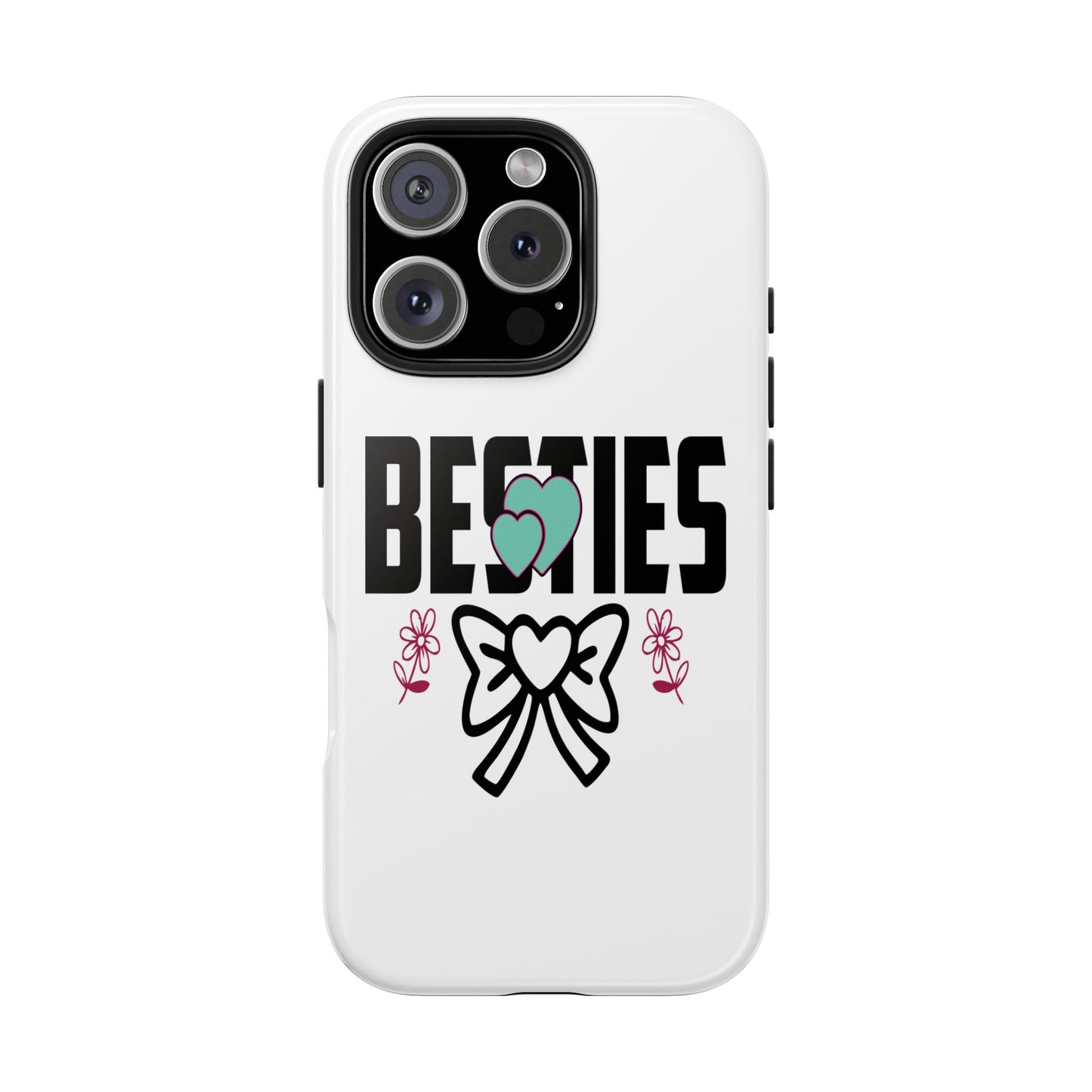 Besties heart bow design Tough Phone Case | friendship phone cover