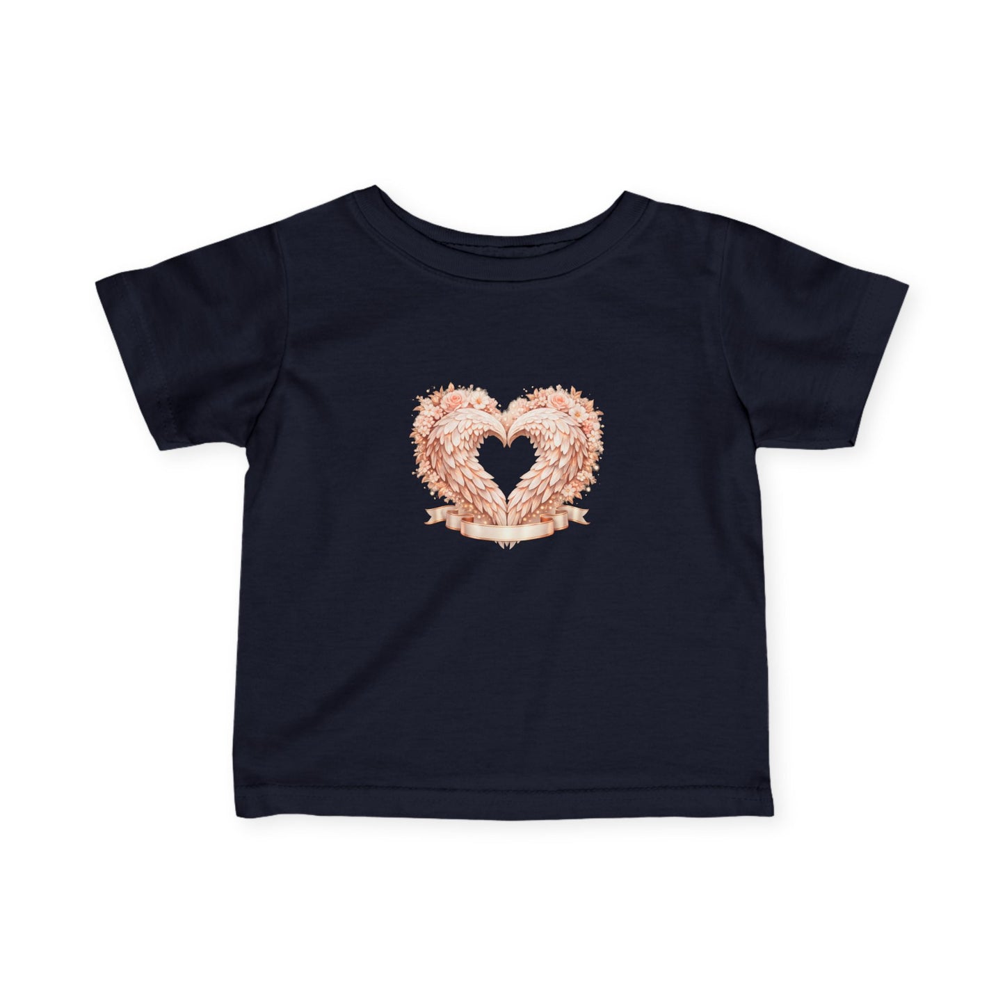 Infant Tee — Rose Gold Floral Heart Baby Shirt