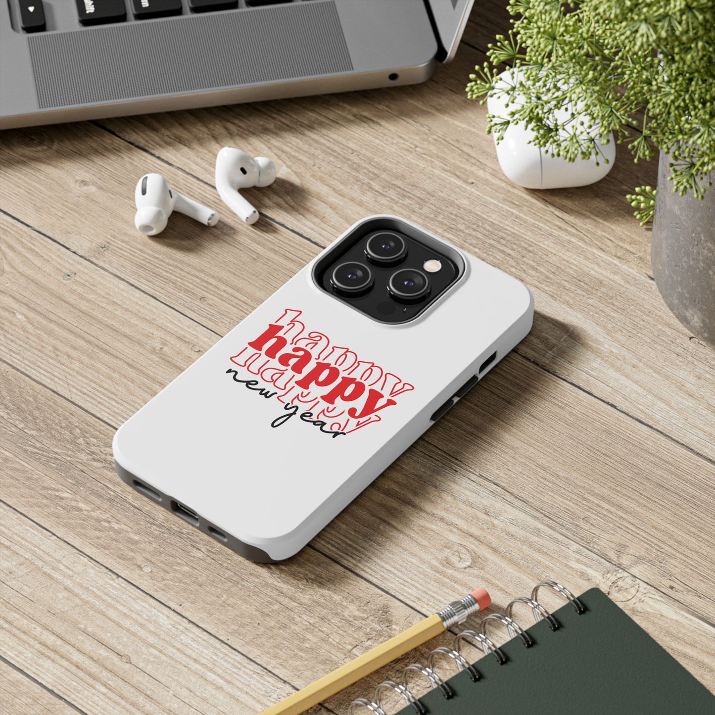 Happy Happy New Year Phone Case | New Year Typographic Design