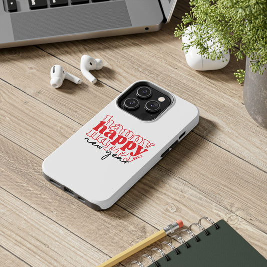 Happy Happy New Year Phone Case | New Year Typographic Design