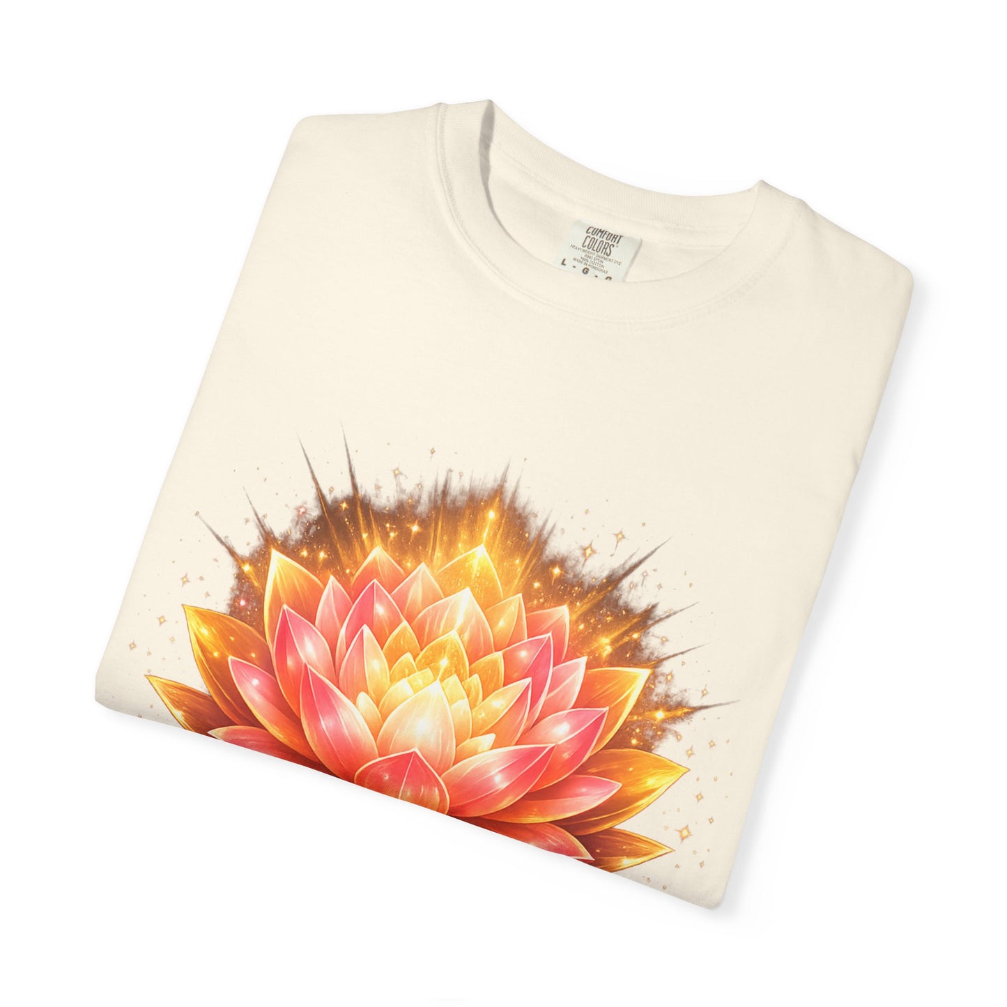 Lotus Bloom Graphic T-Shirt — Golden Floral Mandala Tee