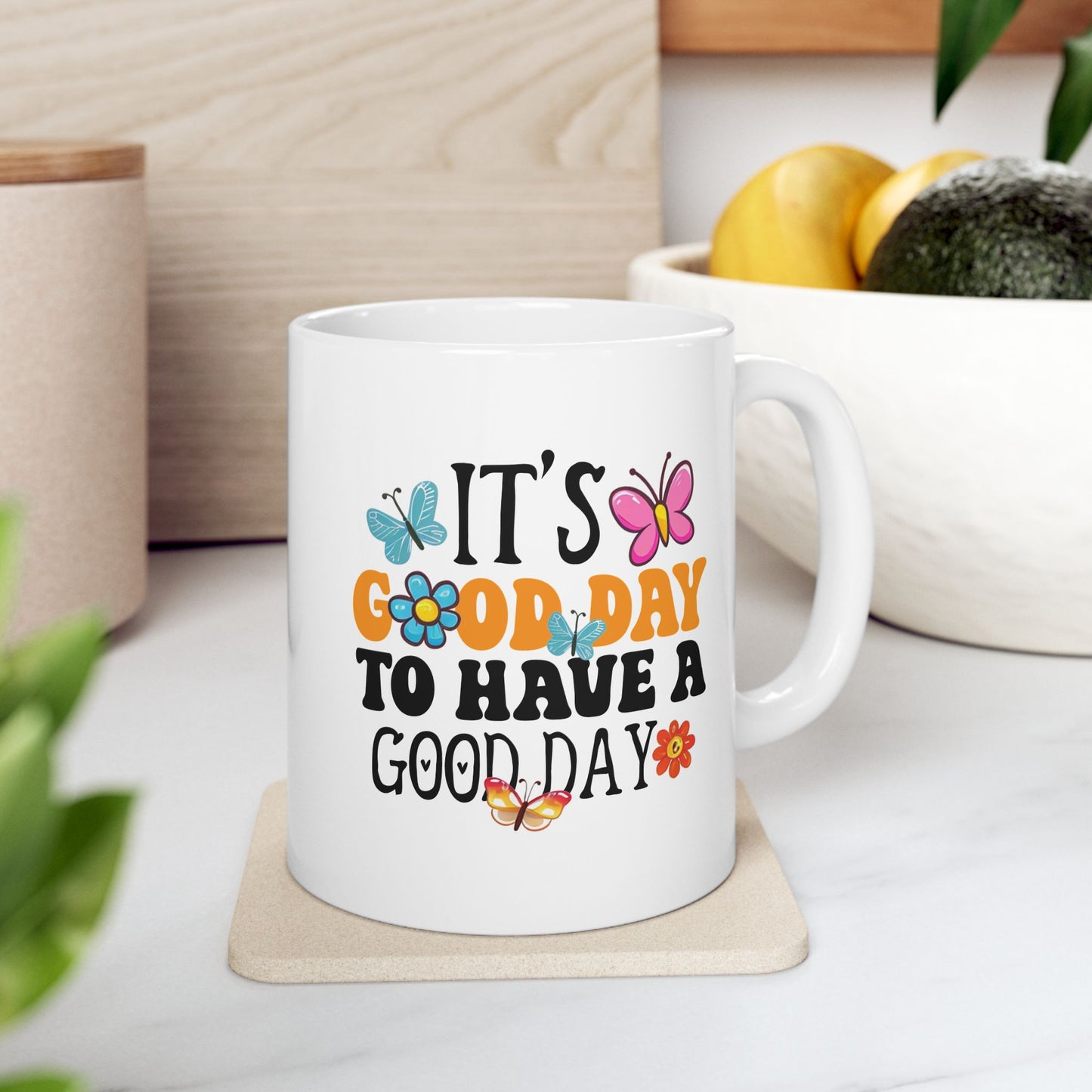 Good Day To Be A Grandma Mug | Floral Butterflies Ceramic Coffee Cup