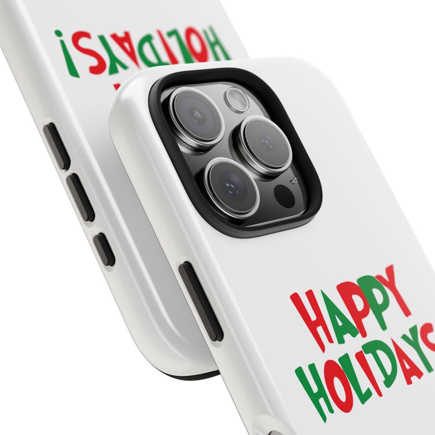 Happy Holidays phone case | Christmas holiday text design, tough phone case