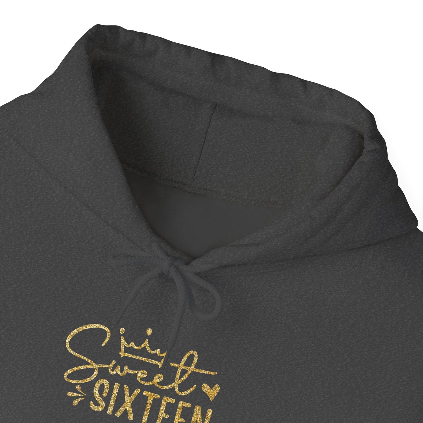 Sweet Sixteen Hoodie — Gold Script Birthday Sweatshirt
