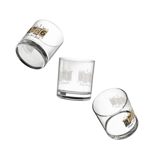 2026 Countdown Numbers Rocks Glass | 10oz New Year Whiskey Glass