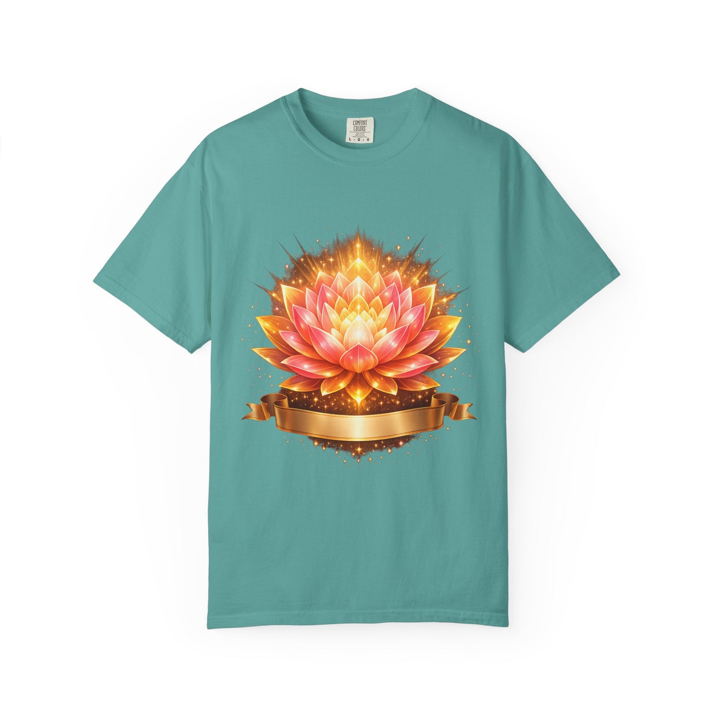 Lotus Bloom Graphic T-Shirt — Golden Floral Mandala Tee