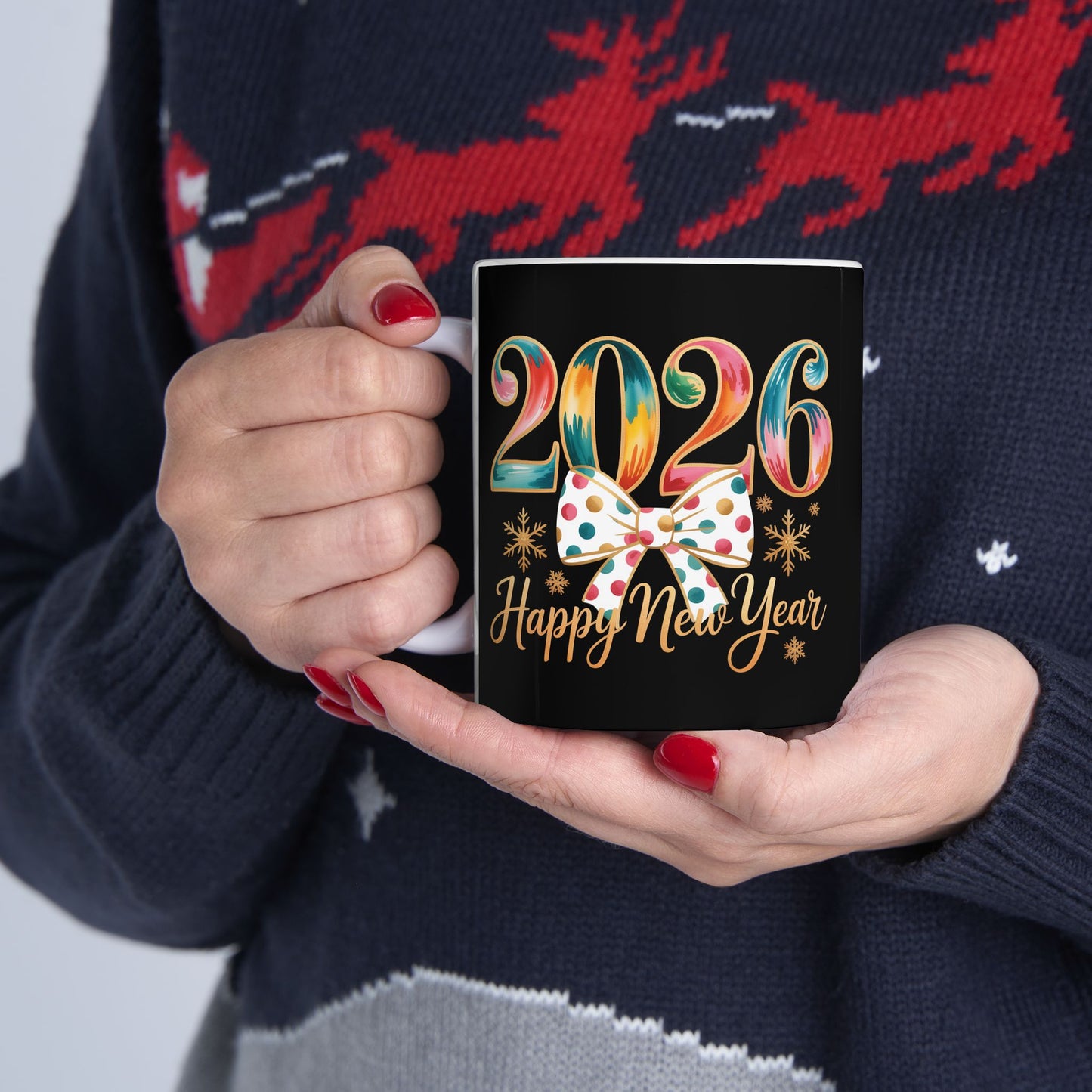2026 Colorful Numbers Happy New Year Mug | New Year Celebration Ceramic Mug