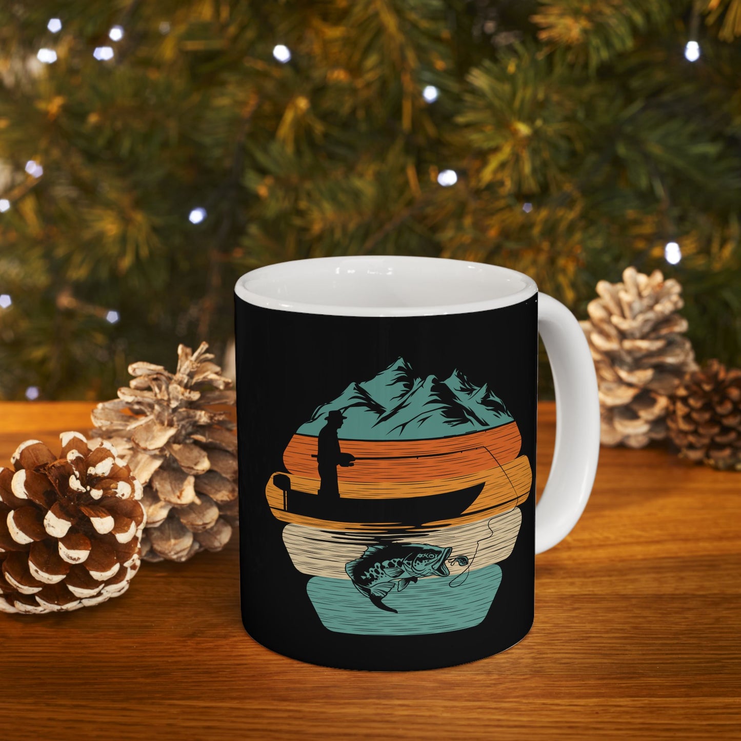 Retro Stacked Pumpkins Mug | Halloween Fall Ceramic Coffee Cup
