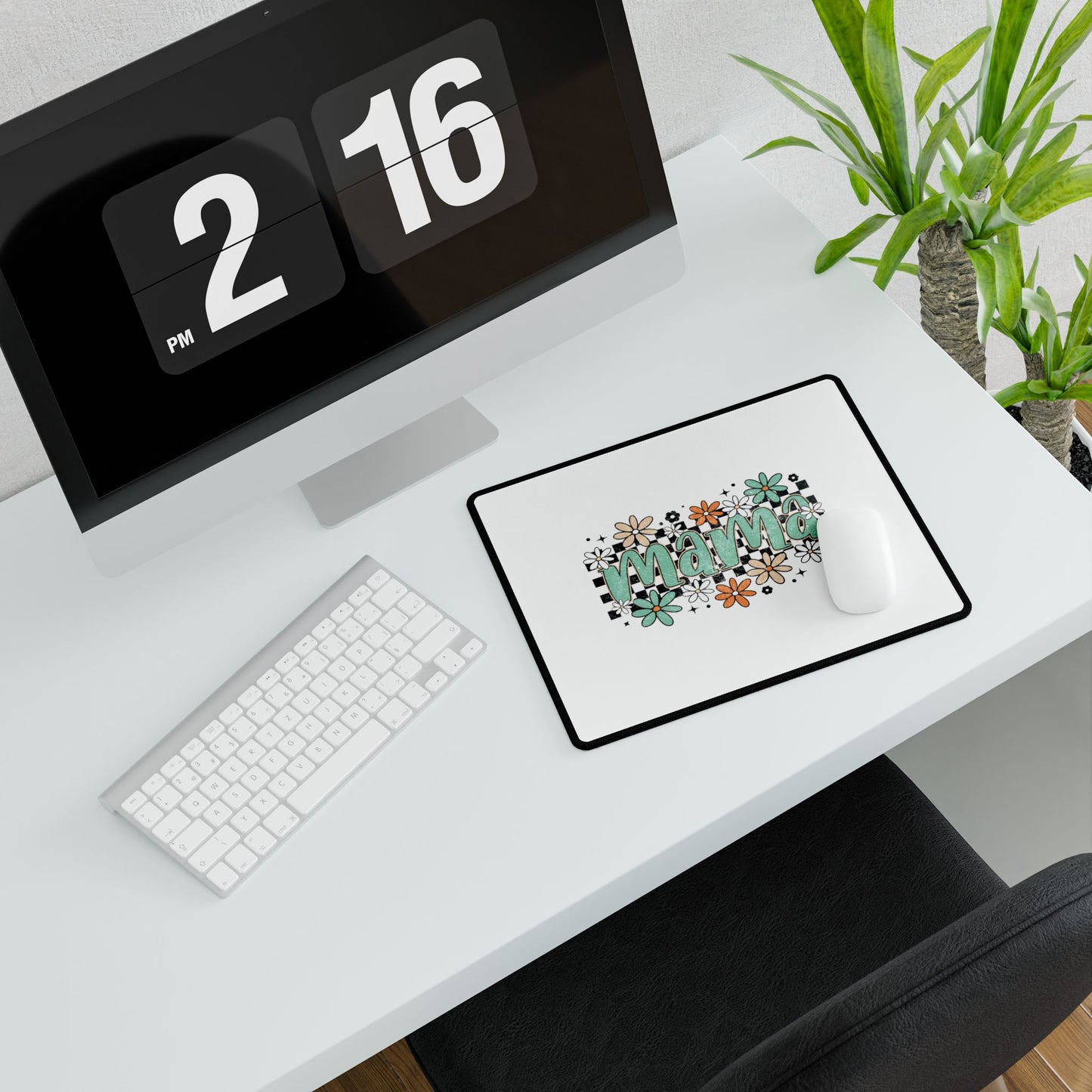 Mama Floral Checkerboard Desk Mat | Mom Desk Pad