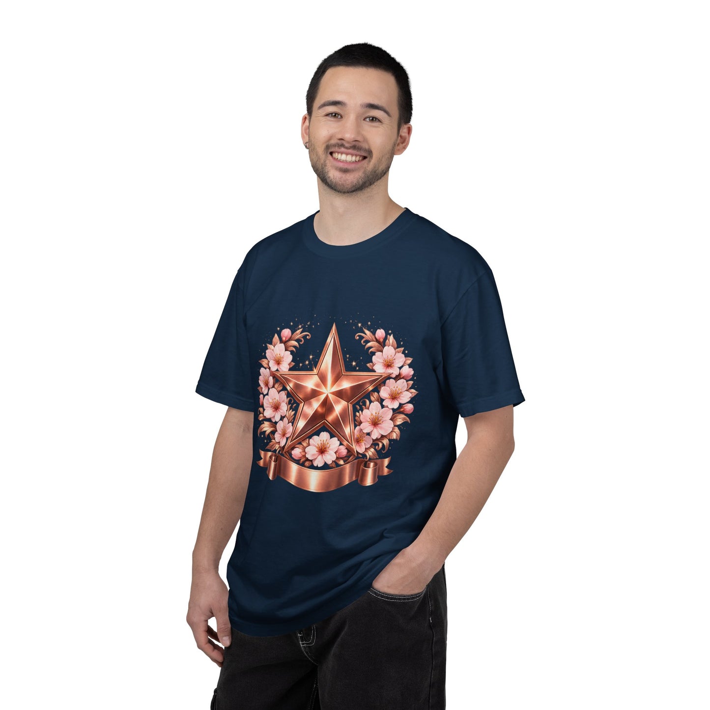 Rose Gold Floral Star T-Shirt