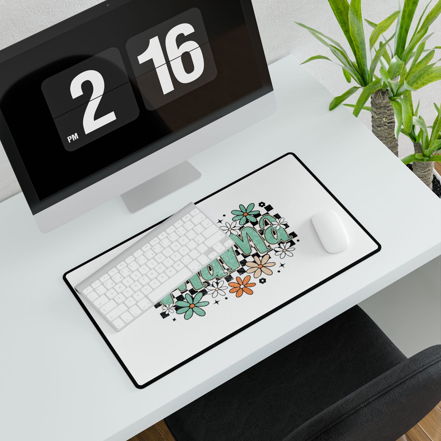 Mama Floral Checkerboard Desk Mat | Mom Desk Pad