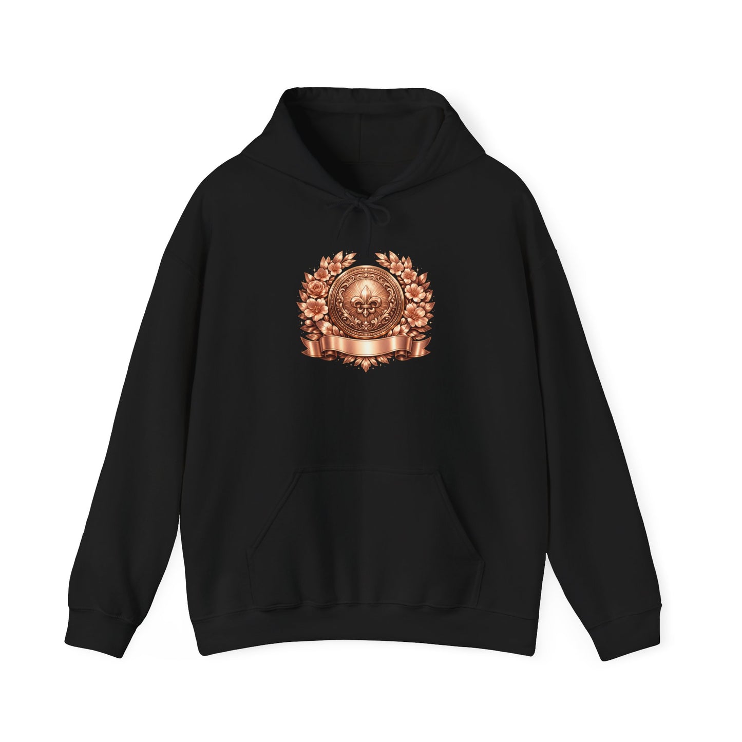 Hoodie — Vintage Bronze Crest Emblem Hoodie