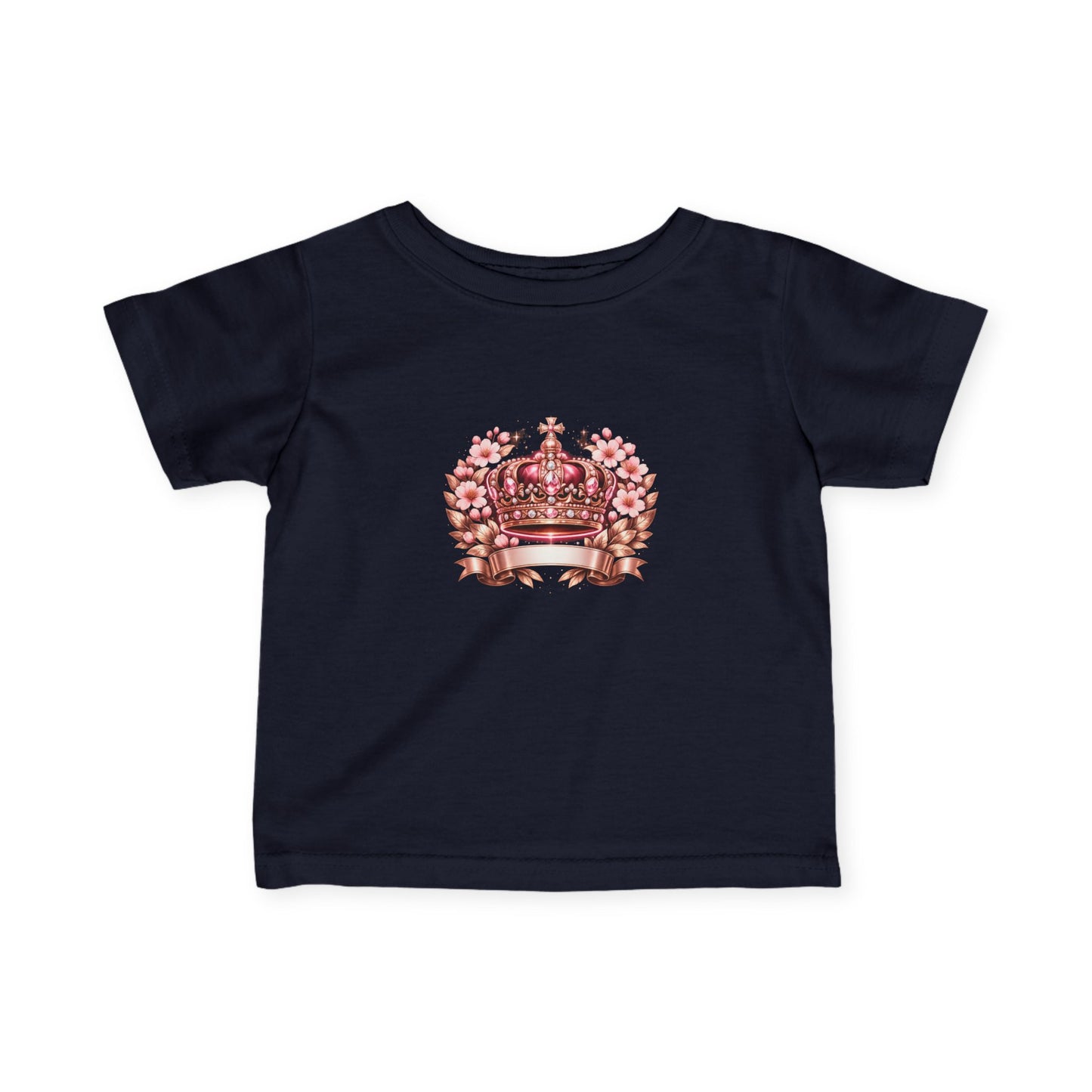 Infant Tee — Pink Floral Crown Baby Shirt